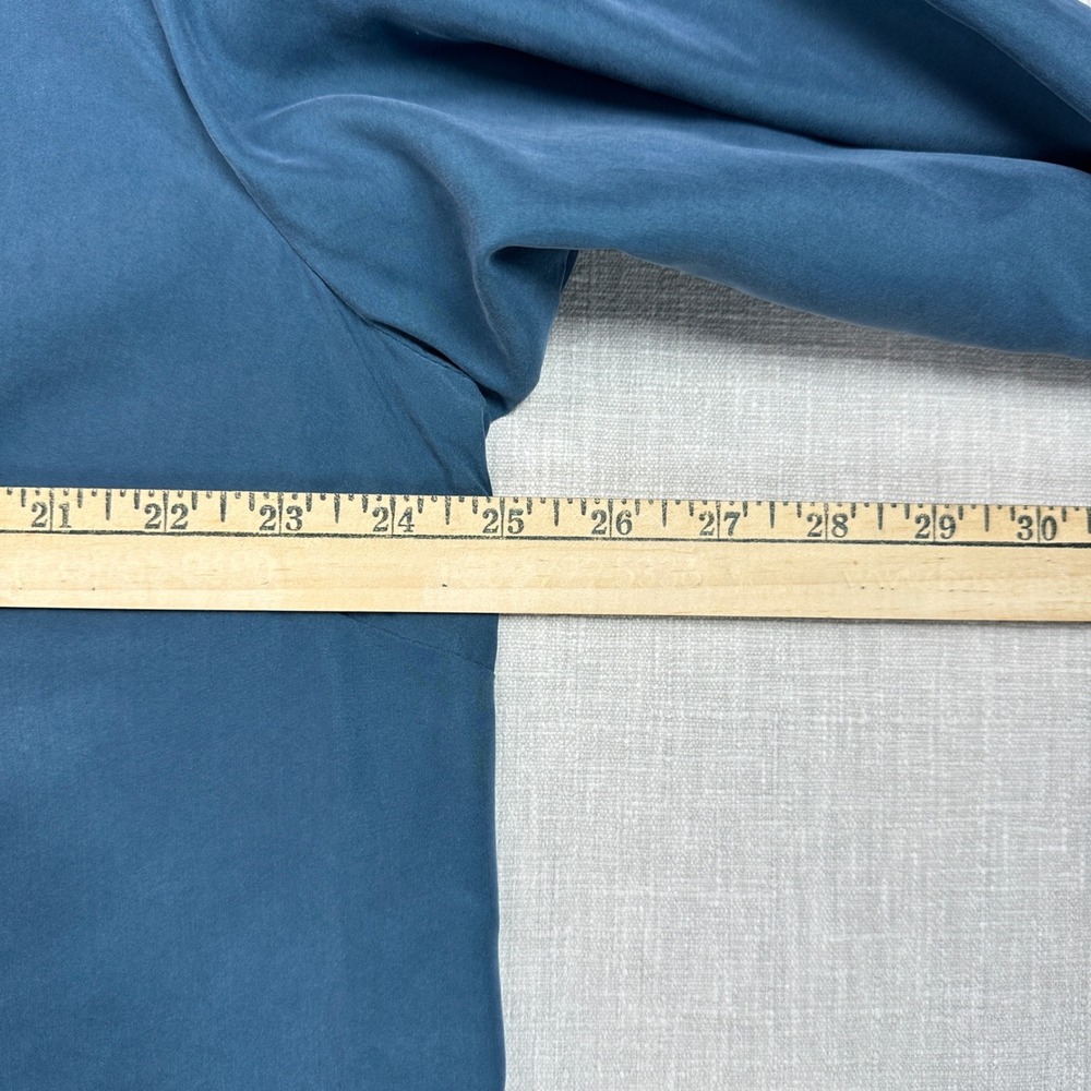 Jones New York Blouse Women 2X Dark Fog Blue Single Button Cuffed Sleeve New - Picture 7 of 8